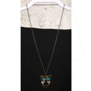 Jeweled Owl Necklace